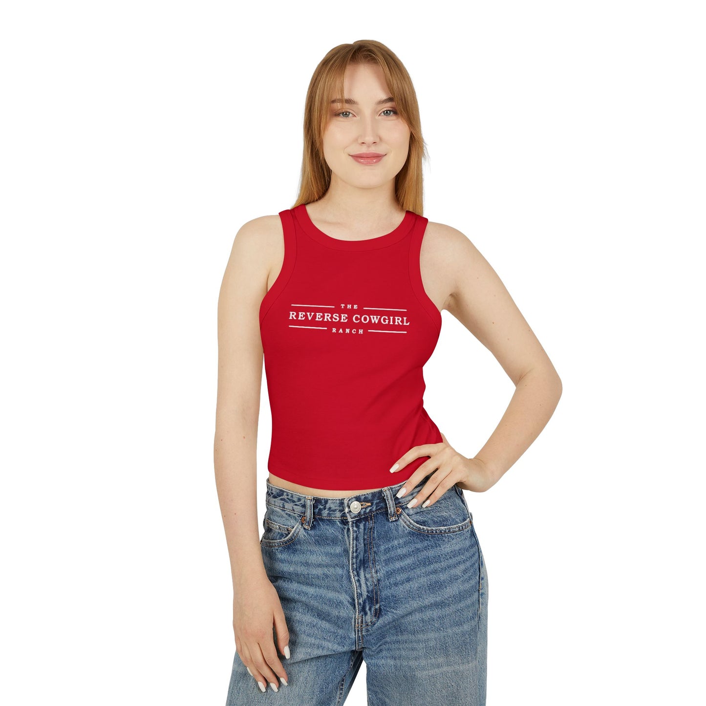 Women's Reverse Cowgirl Racer Tank Top - Trendy Western Style for Summer