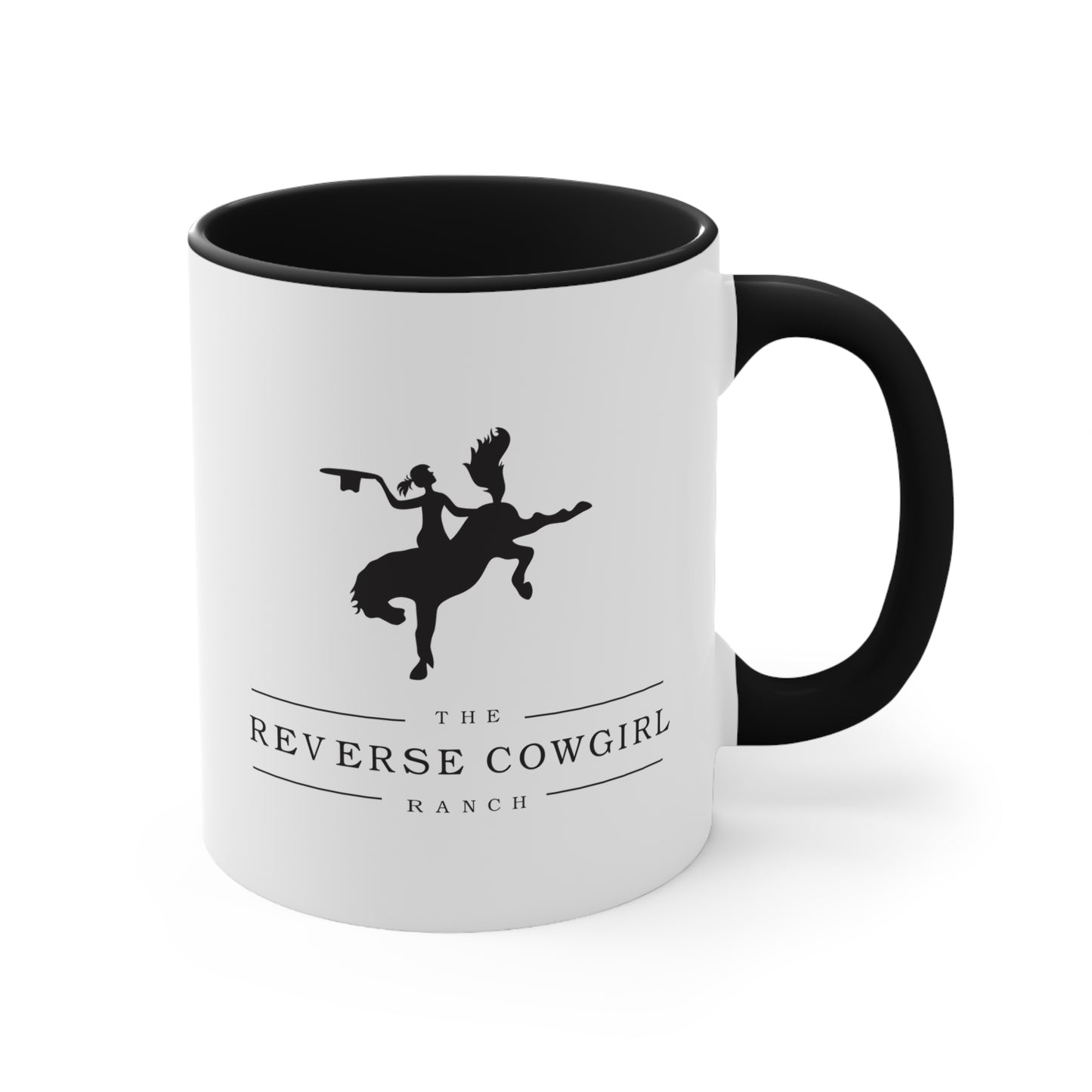 Reverse Cowgirl Ranch Accent Mug - Fun Western Design for Horse Lovers