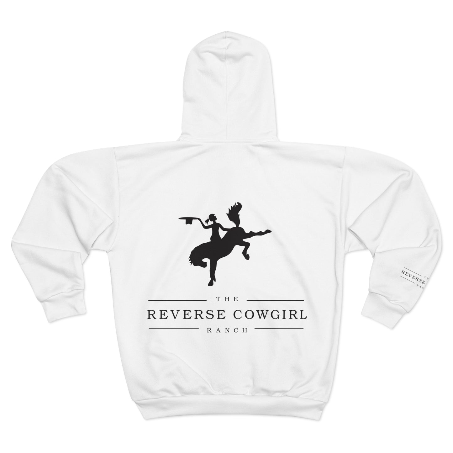 Reverse Cowgirl Ranch Unisex Premium Zip Hoodie - Wild Western Style for Love of Adventure