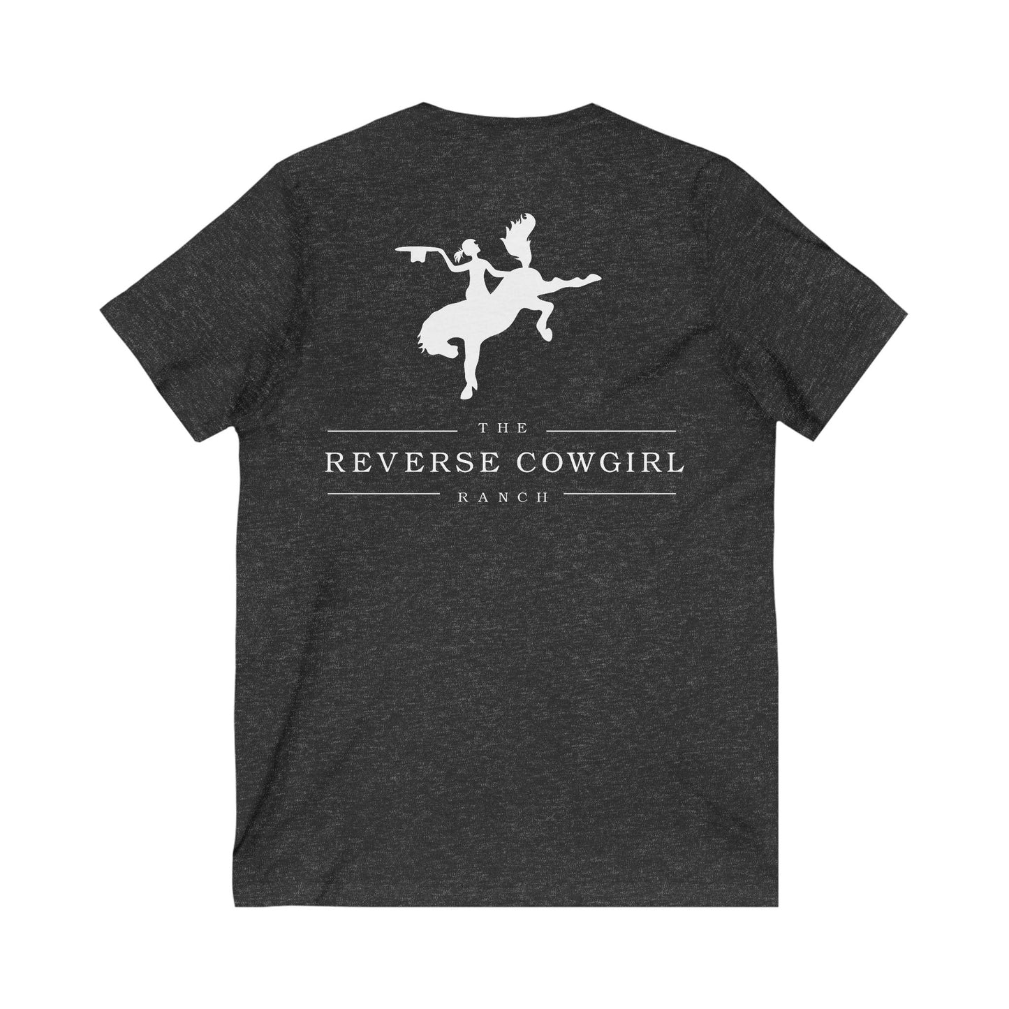 Reverse Cowgirl Ranch V-Neck Tee - Men's Bella 3005