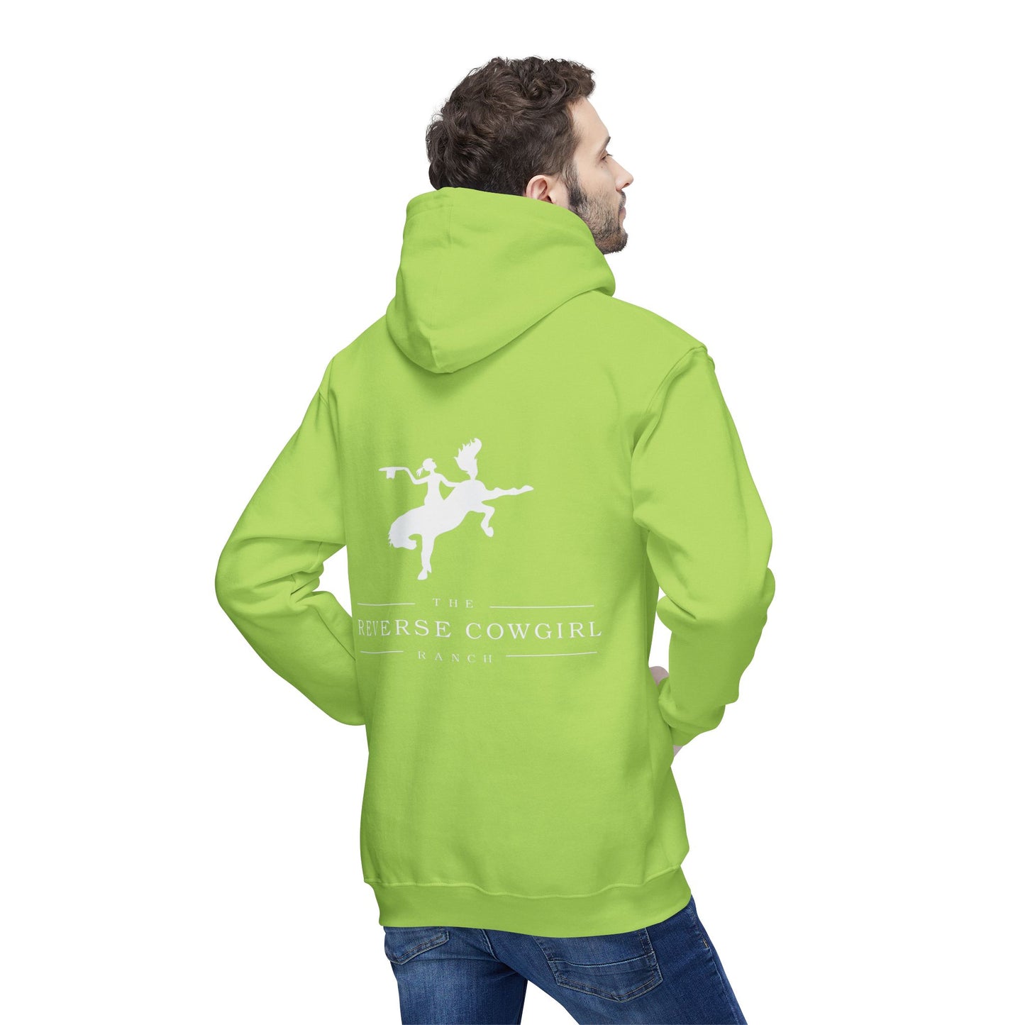 Reverse Cowgirl Ranch Unisex Hooded Premium Sweatshirt - Cozy Western Apparel