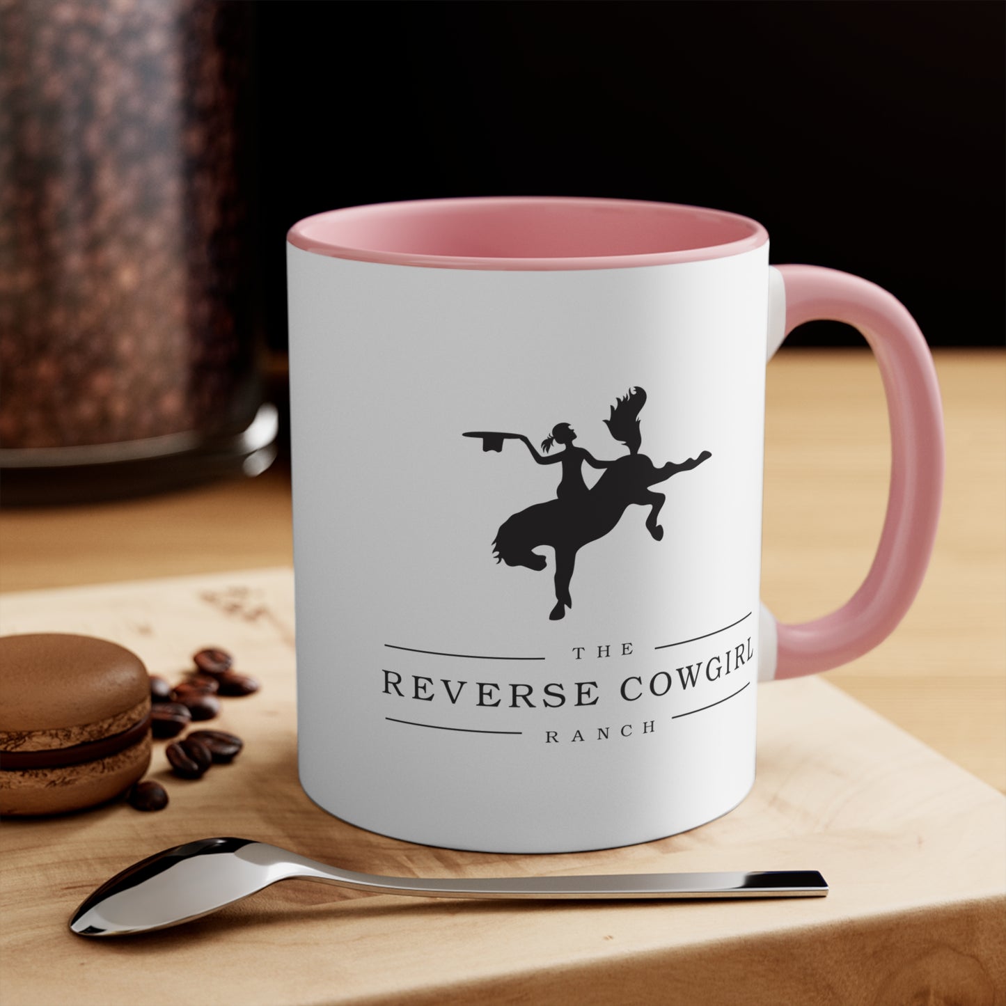 Reverse Cowgirl Ranch Accent Mug - Fun Western Design for Horse Lovers