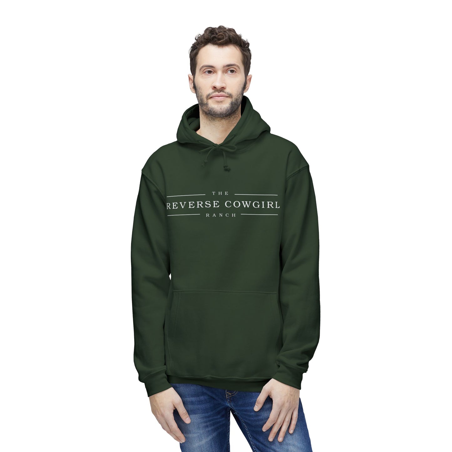 Reverse Cowgirl Ranch Unisex Hooded Premium Sweatshirt - Cozy Western Apparel