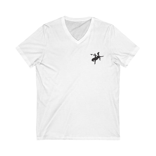 Reverse Cowgirl Ranch V-Neck Tee - Boats and Horses