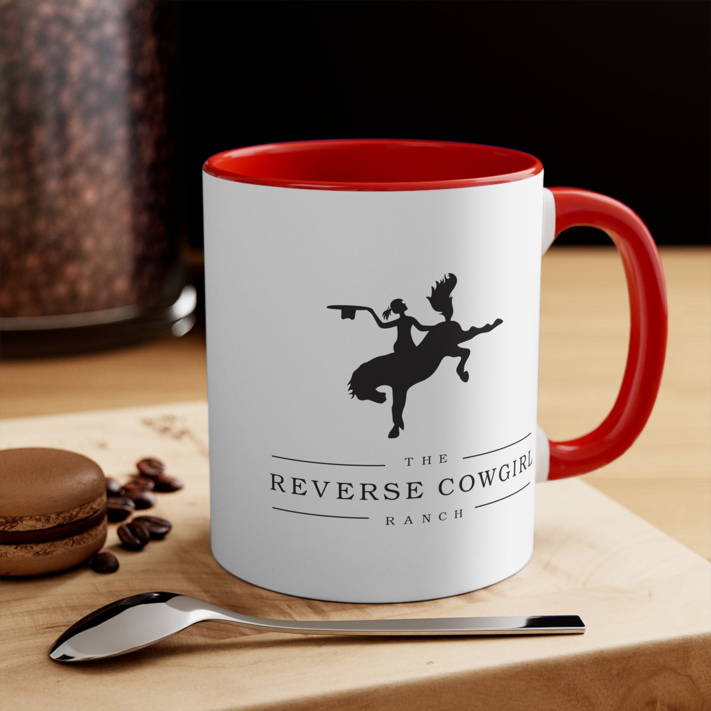 Reverse Cowgirl Ranch Accent Mug - Fun Western Design for Horse Lovers