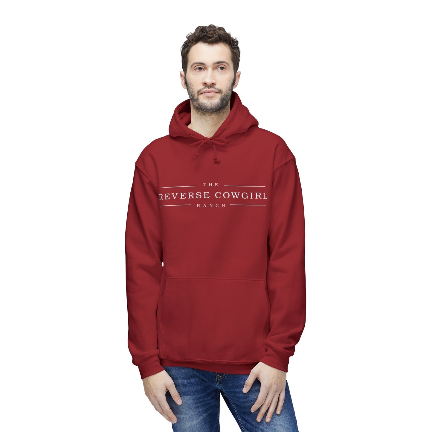 Reverse Cowgirl Ranch Unisex Hooded Premium Sweatshirt - Cozy Western Apparel