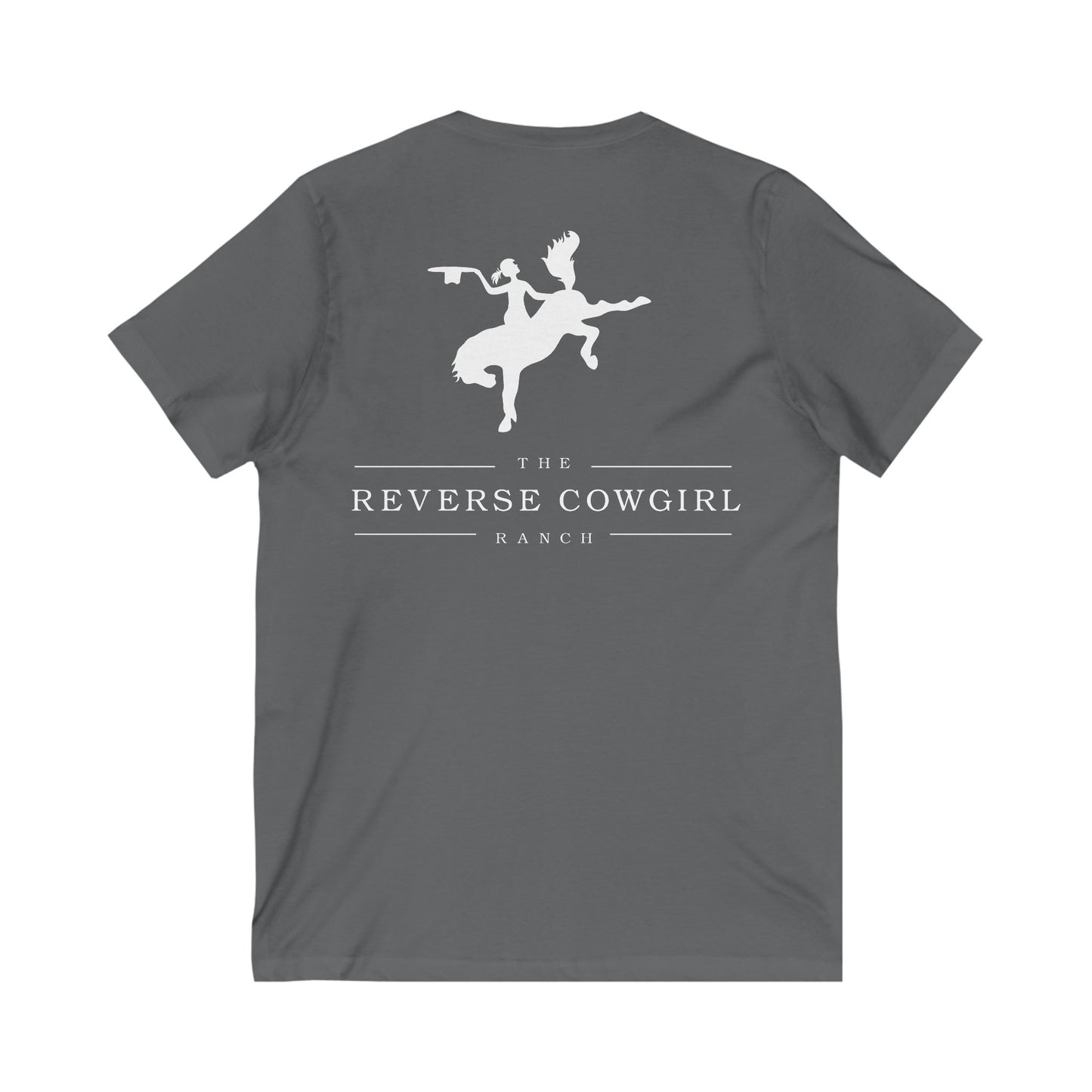 Reverse Cowgirl Ranch V-Neck Tee - Men's Bella 3005