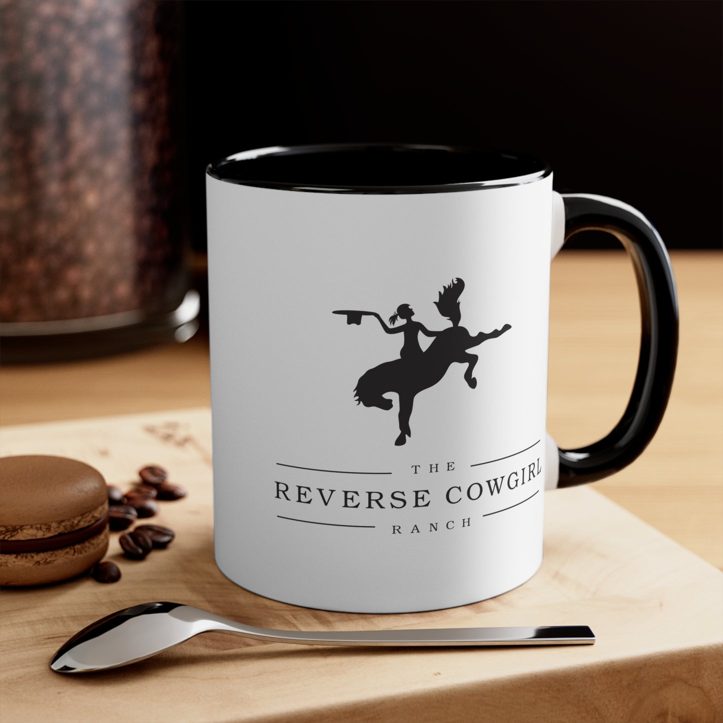 Reverse Cowgirl Ranch Accent Mug - Fun Western Design for Horse Lovers