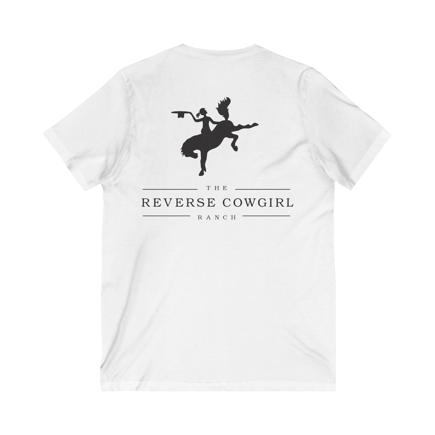 Reverse Cowgirl Ranch V-Neck Tee - Men's Bella 3005