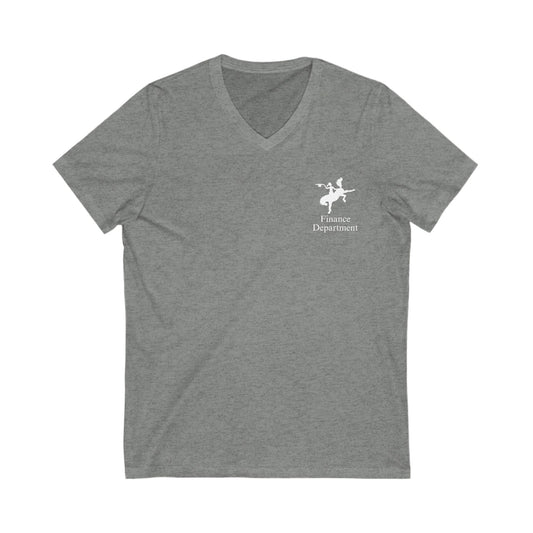 Reverse Cowgirl Ranch V-Neck Tee - FInance Department