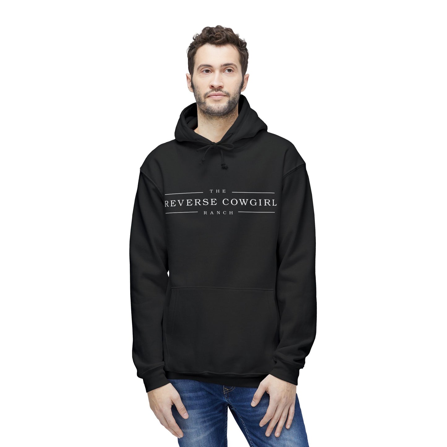 Reverse Cowgirl Ranch Unisex Hooded Premium Sweatshirt - Cozy Western Apparel