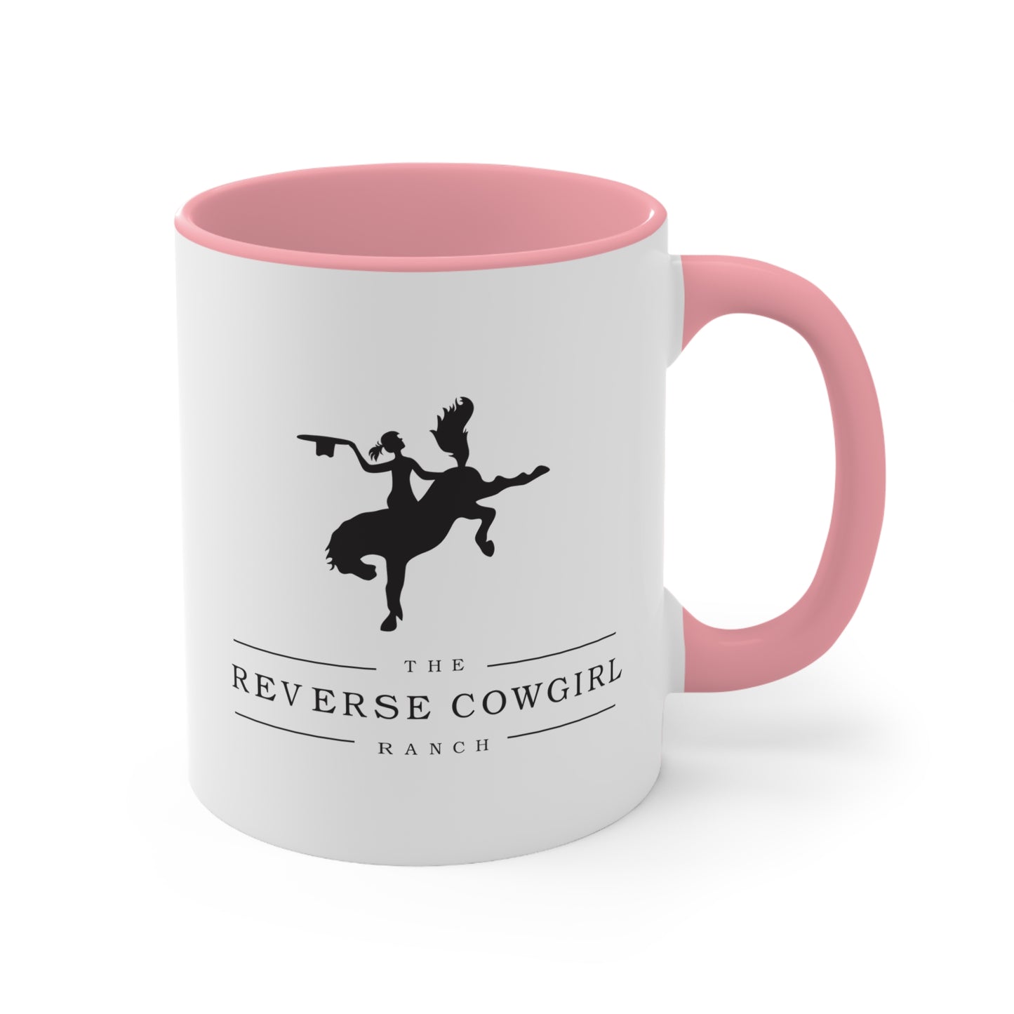 Reverse Cowgirl Ranch Accent Mug - Fun Western Design for Horse Lovers