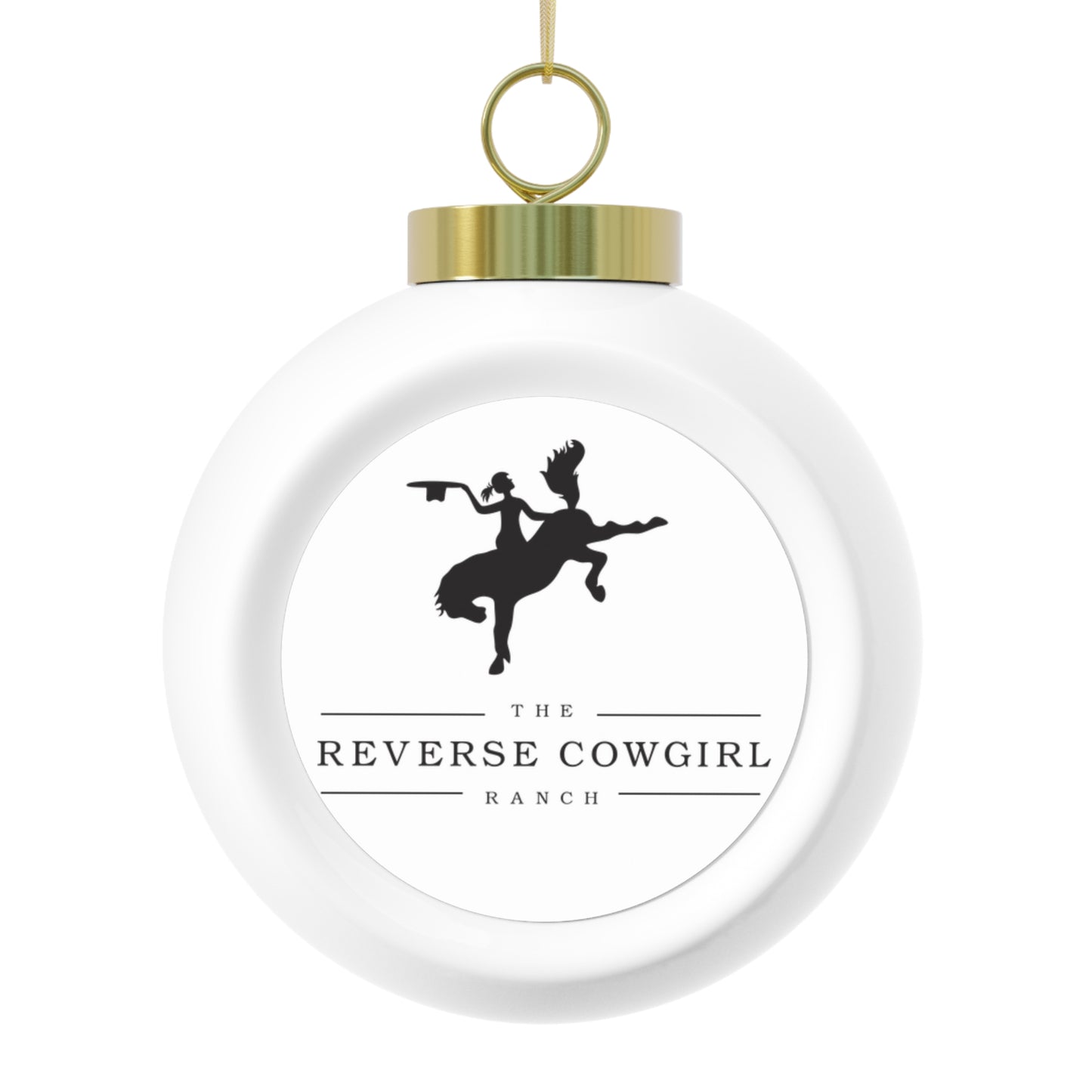 Holiday Decorative Christmas Ball Ornament - Reverse Cowgirl Ranch Design