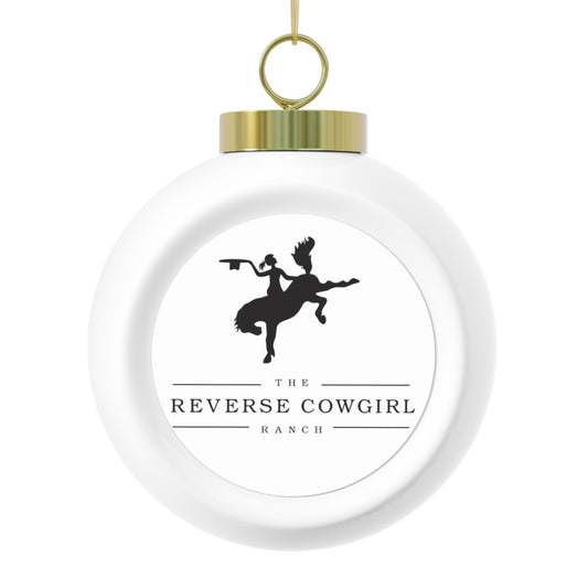 Holiday Decorative Christmas Ball Ornament - Reverse Cowgirl Ranch Design