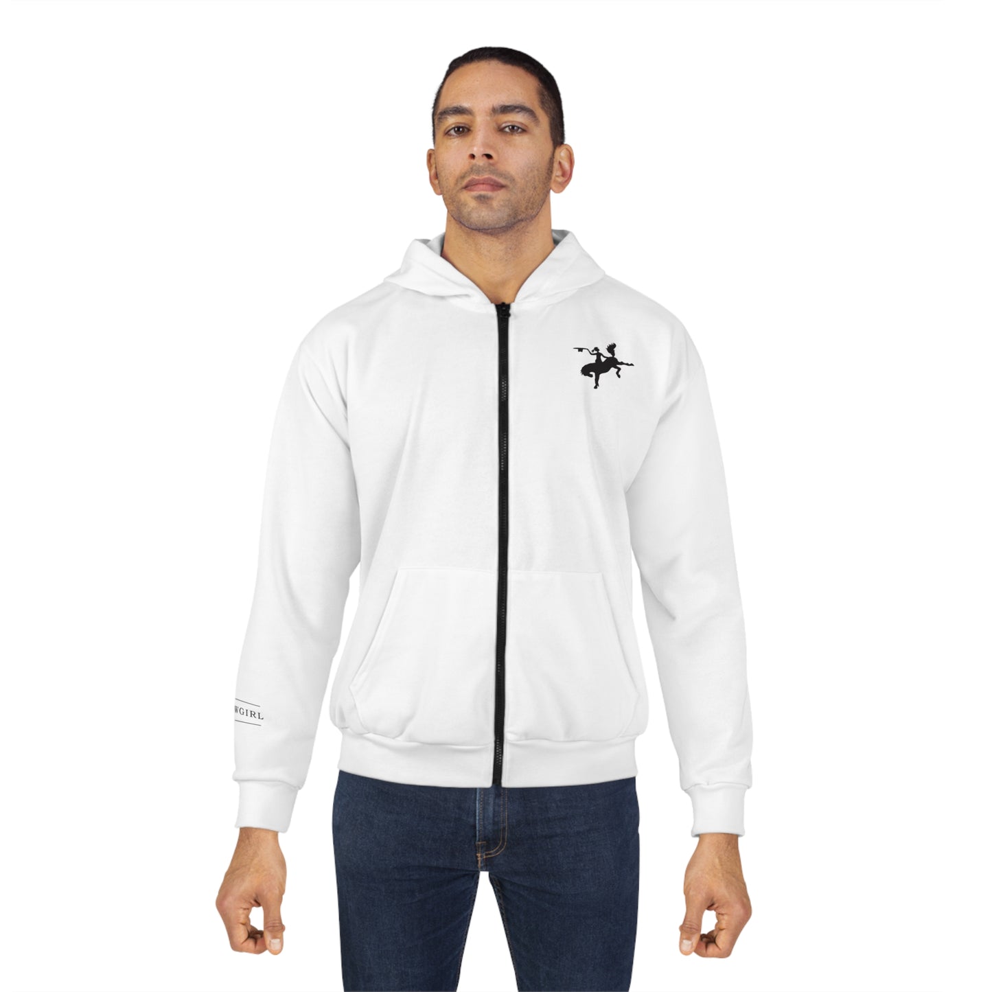 Reverse Cowgirl Ranch Unisex Premium Zip Hoodie - Wild Western Style for Love of Adventure