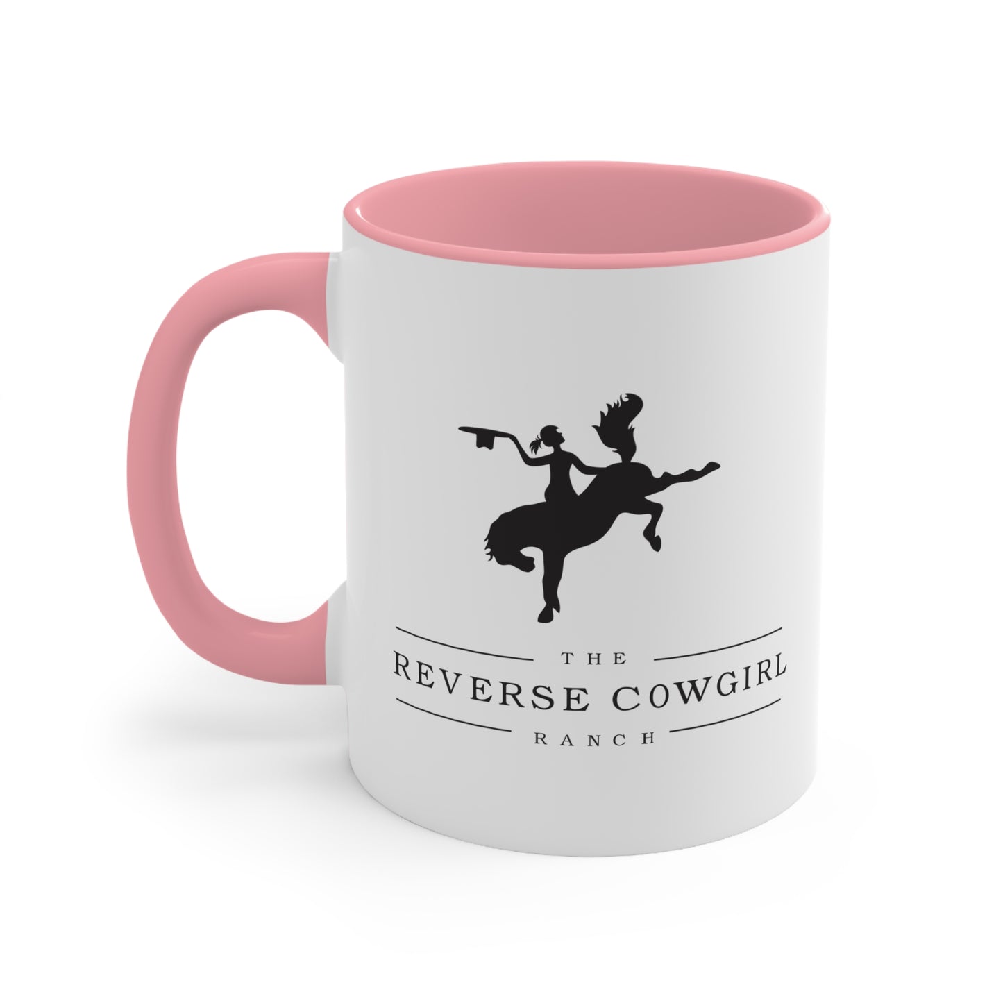 Reverse Cowgirl Ranch Accent Mug - Fun Western Design for Horse Lovers