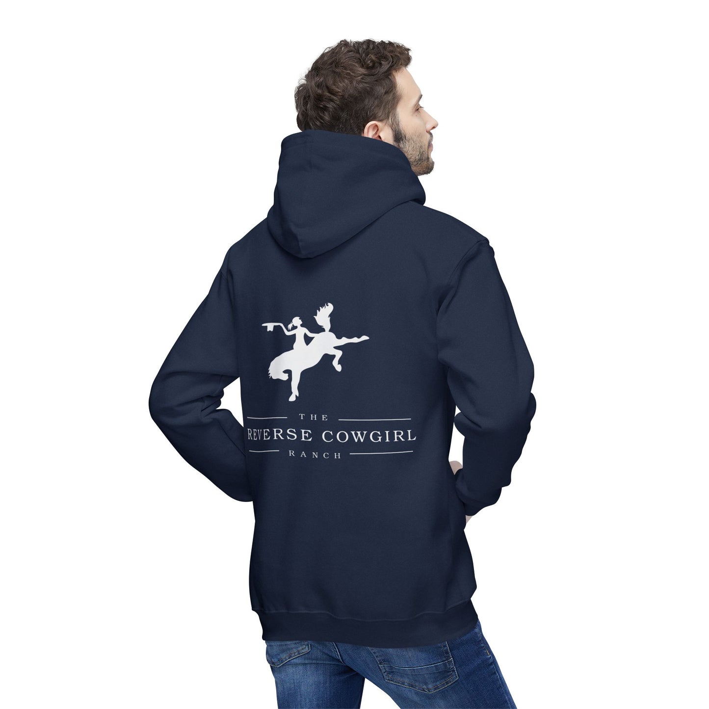 Reverse Cowgirl Ranch Unisex Hooded Premium Sweatshirt - Cozy Western Apparel