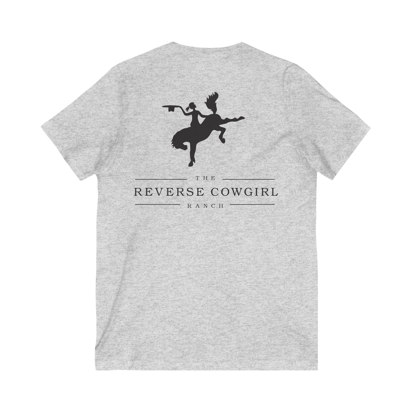 Reverse Cowgirl Ranch V-Neck Tee - Men's Bella 3005