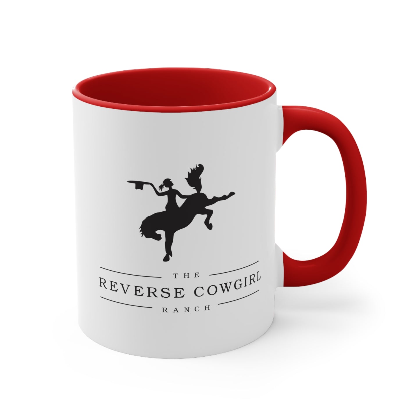 Reverse Cowgirl Ranch Accent Mug - Fun Western Design for Horse Lovers