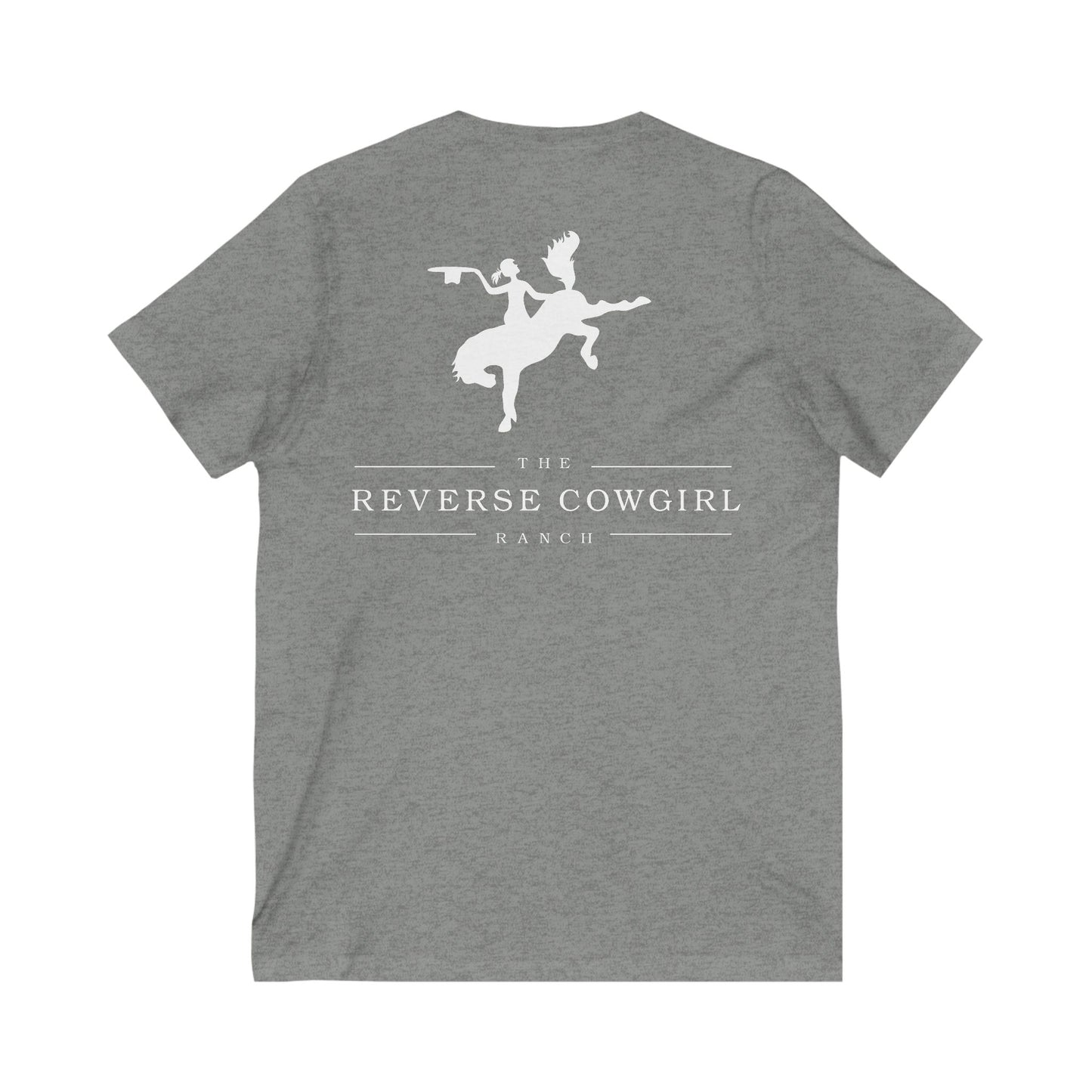 Reverse Cowgirl Ranch V-Neck Tee - Men's Bella 3005